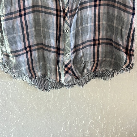 Cloth & Stone Button-up Plaid Sleevless Dress - Picture 3 of 6